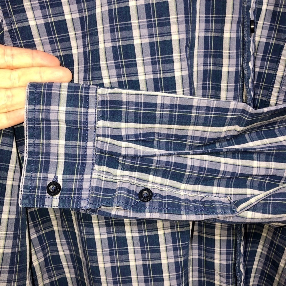 🪽The North Face Classic Blue Plaid Long Sleeve Button Down Shirt - Picture 12 of 15